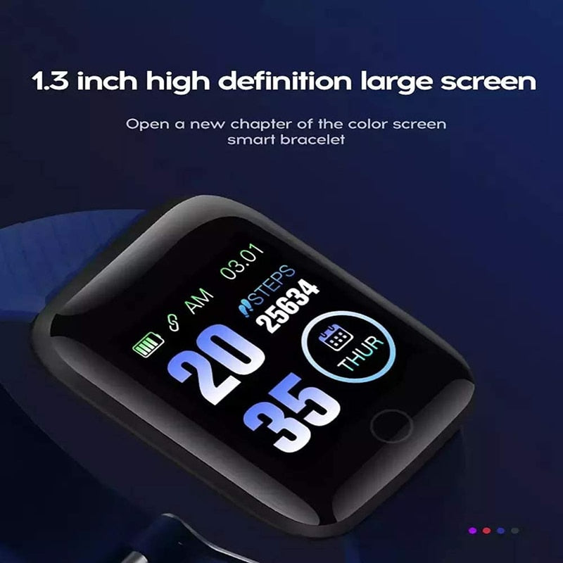 Bluetooth Blood Pressure Sport Waterproof Smart Watch Men Women Kids With Silicone Strap