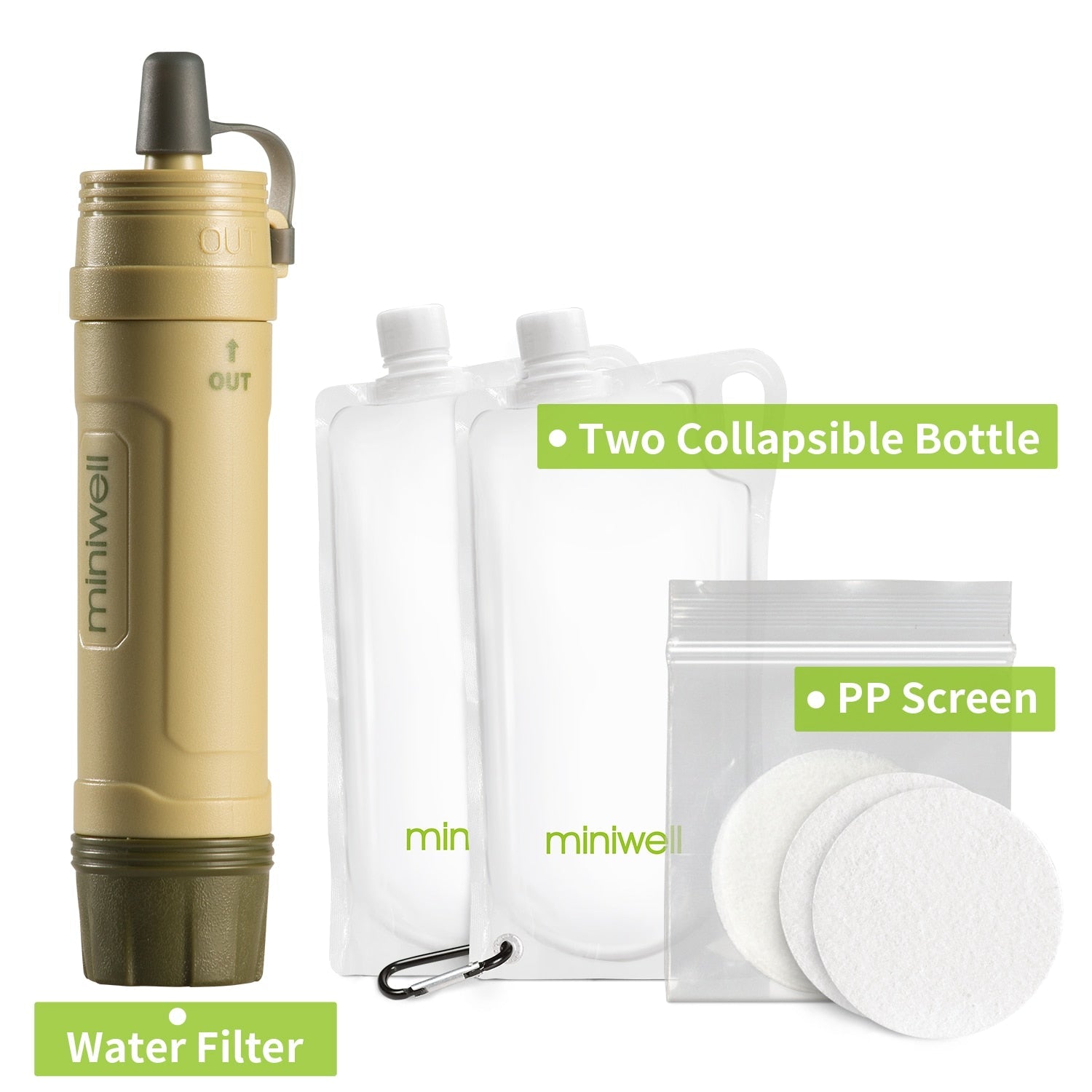 Portable Survival Water Filter for Camping, Hiking, and Emergency Use