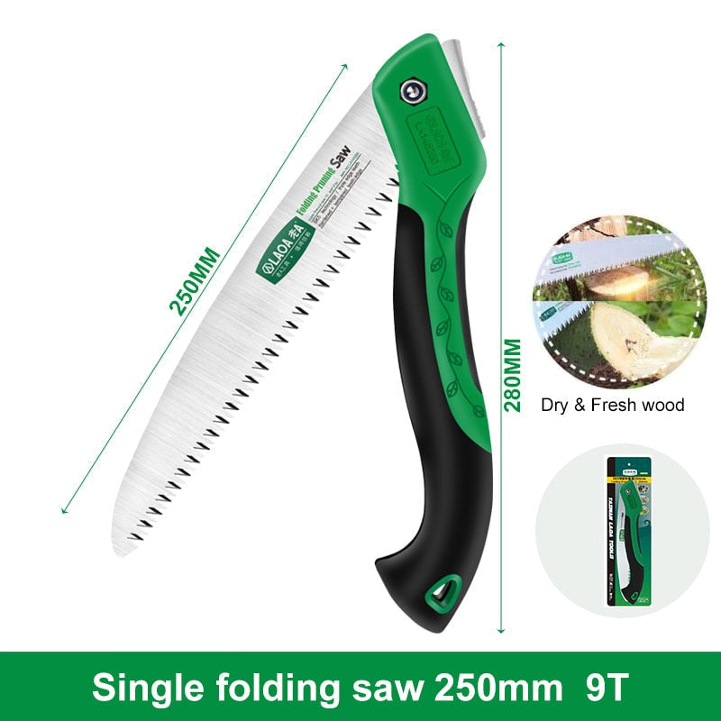 Foldable 10-Inch Camping Saw & Pruner - Portable Tree Trimmer, Gardening Secateurs, Woodworking Hand Tool