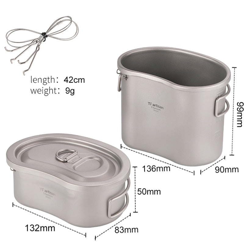 Lightweight Camping Pot Lunch Box Set - 750ml & 380ml Cookware for Hiking, Picnic, and Outdoor Adventures