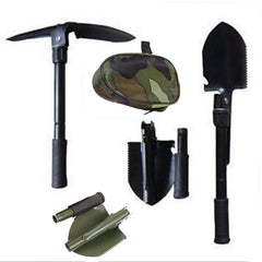 Multifunctional Military Folding Shovel - Mini Garden, Camping, Outdoor Survival Tool with Aluminum Alloy Handle