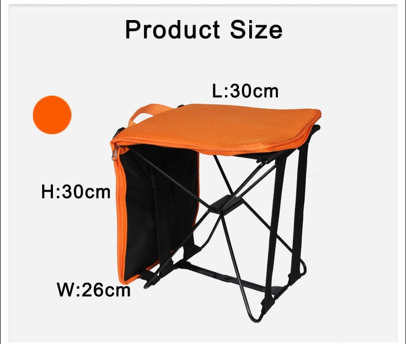 Portable Foldable Camping Chair with Bag - Ideal for Trekking, Picnics, Beach, and Fishing