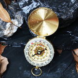 High Quality Portable Brass Golden Compass for Camping, Hiking, and Outdoor Navigation