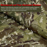 Military Tactical Camouflage Poncho Liner - Water Repellent Woobie Quilted Blanket for Camping, Shooting, Hunting