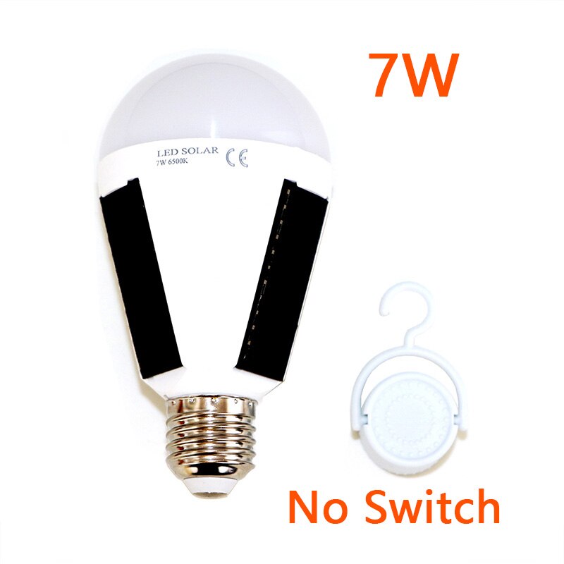 E27 Rechargeable LED Solar Bulb Lamp 7W/12W 85V-265V Outdoor Emergency Solar Powered Light for Travel, Fishing, Camping