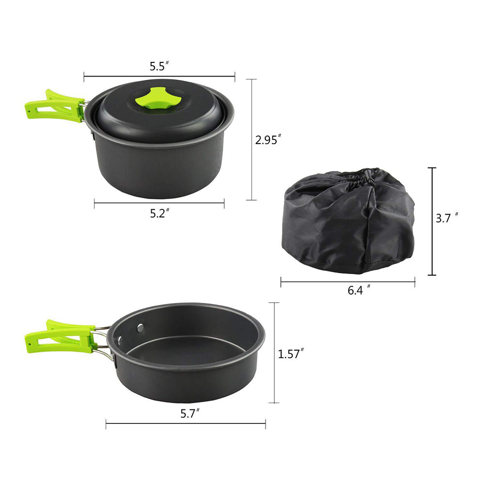 Ultralight Portable Camping Cookware Set: Pan, Pot, Bowl, Spoon, Fork - Outdoor Hiking Picnic Tableware Supplies