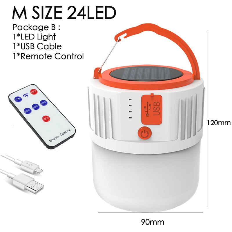 LED Solar Charging Light - Energy-saving USB 42 Bead Bulb for Night Market, Camping, Power Outage, Emergency Use