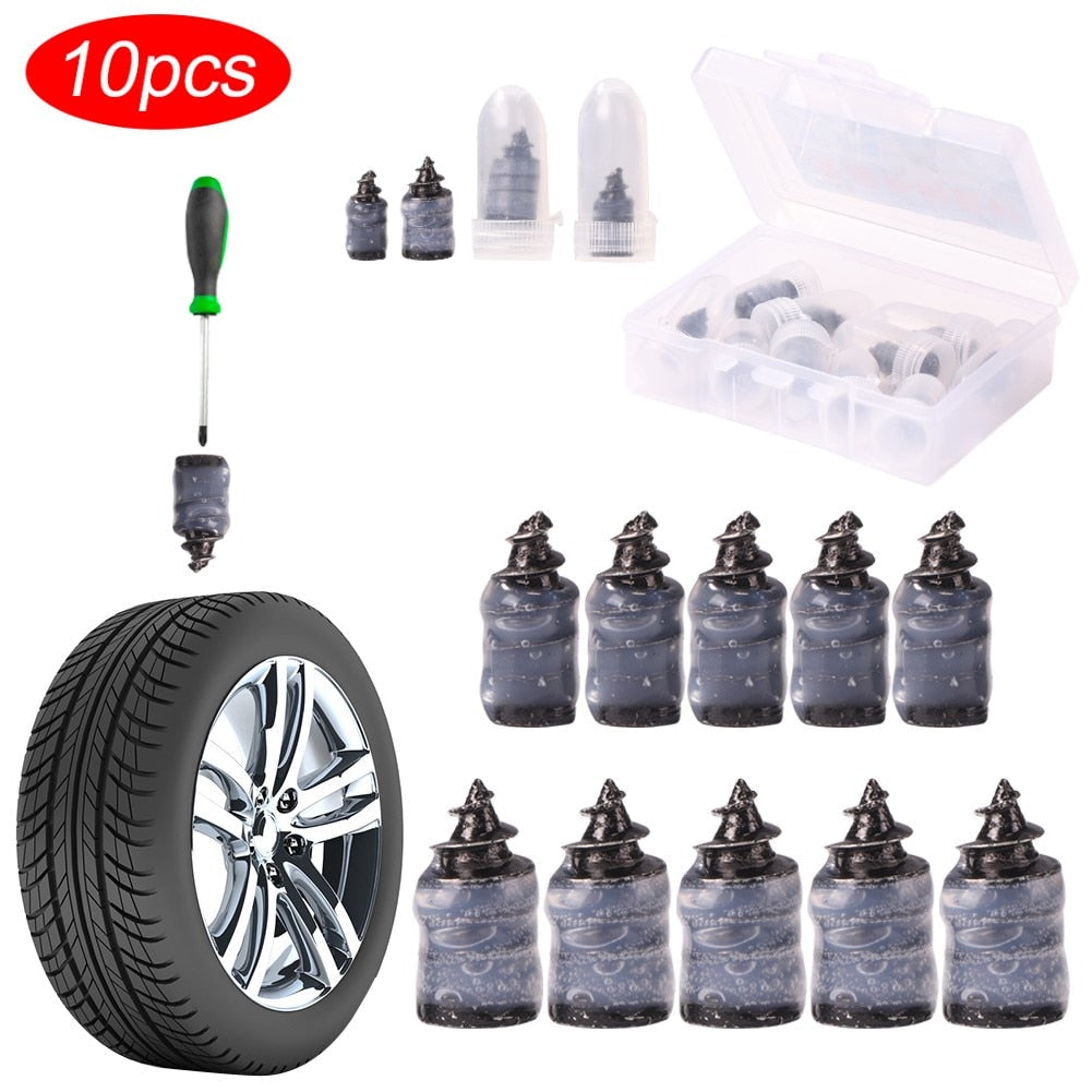 Universal Tubeless Tire Repair Nails for Car, Truck, Motorcycle, Scooter, Bike - 10pcs