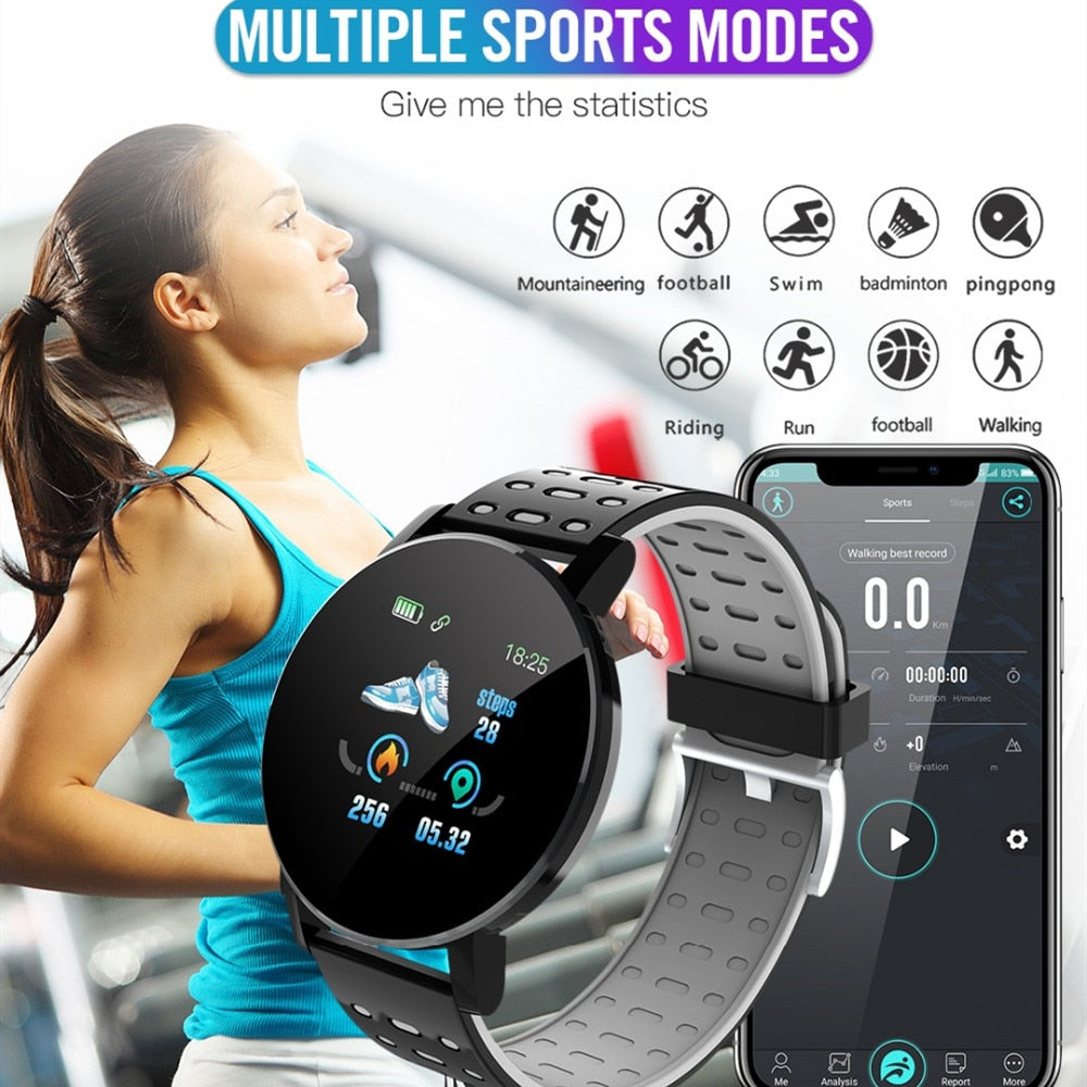 Blood Pressure Bluetooth Smart Watch Sport Tracker