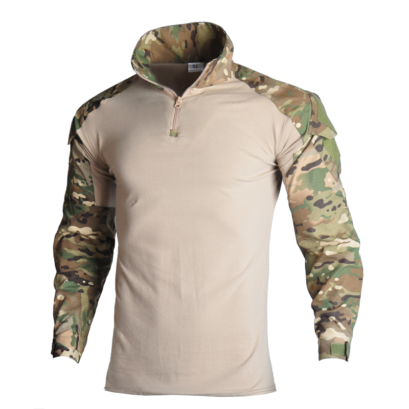 Men's Tactical Camouflage Long Sleeve Army T-Shirt - Breathable Outdoor Sports, Climbing, Fishing Clothing