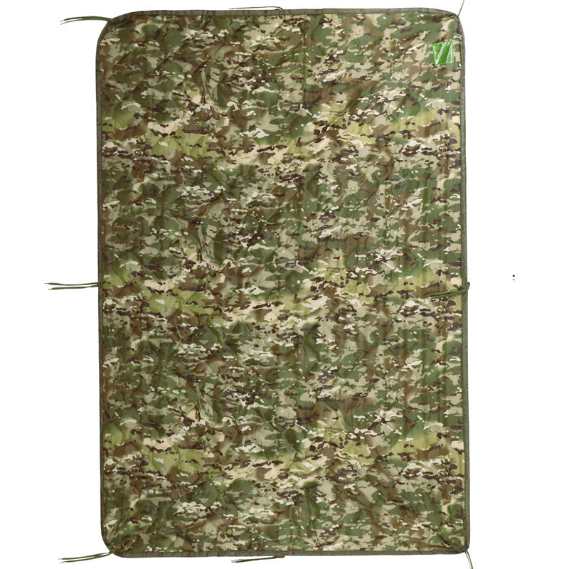 Militärischer taktischer Poncho mit Camouflage-Muster – wasserabweisende Woobie-Steppdecke für Camping, Schießen, Jagen