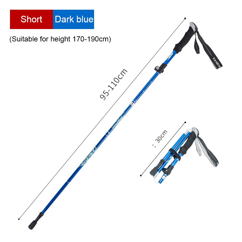 Ultralight 5-Section Adjustable Anti-Shock Telescopic Walking Stick for Camping, Hiking, and Trekking
