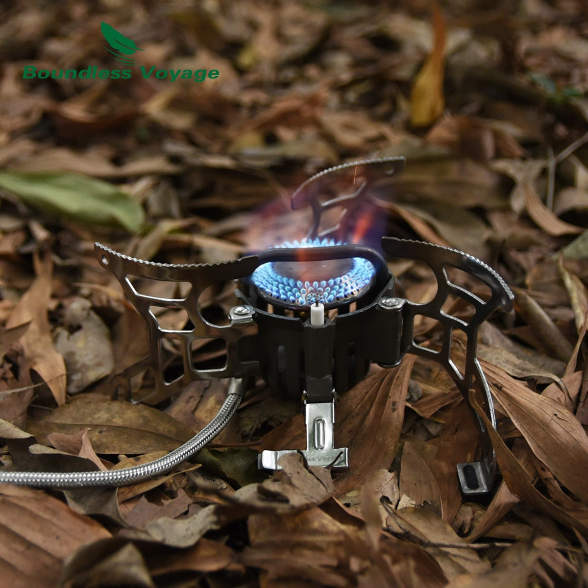 Tragbarer Outdoor-Camping-Gaskocher mit Zünder - Faltbarer Kocher aus Aluminiumlegierung, 3500 W