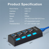 USB Hub 3.0 USB Splitter Multiple Ports