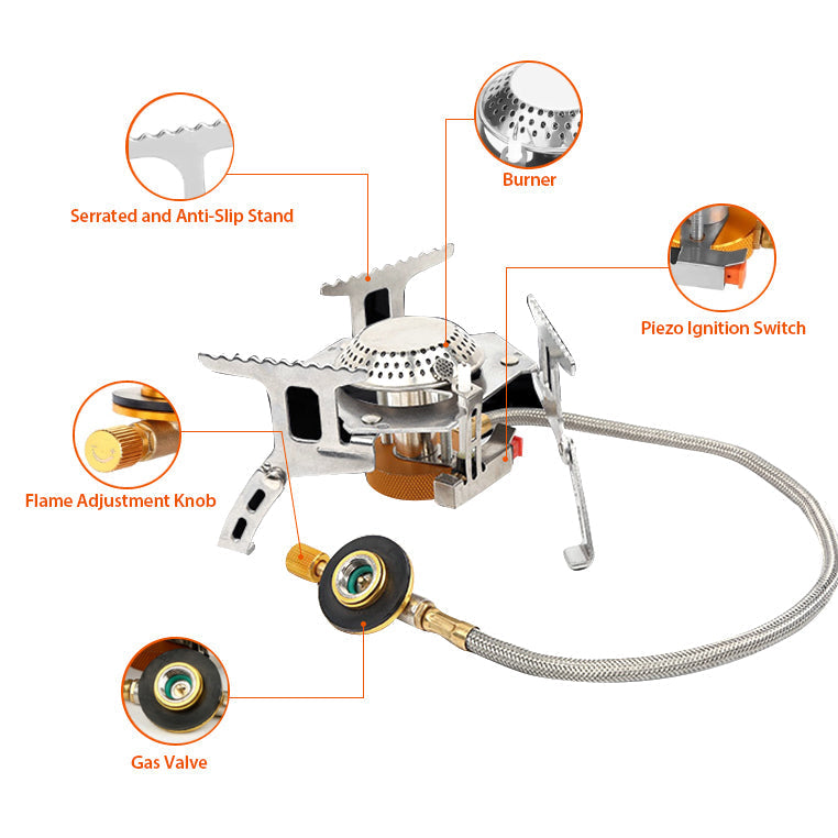 Ultralight Portable Camping Stove: Outdoor Picnic, Hiking, Survival Cooking Tool, Propane/Gasoline Burner