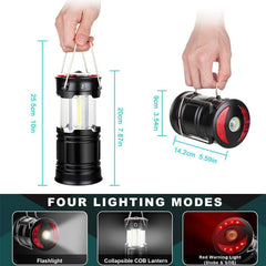 Portable Rechargeable Camping Lantern Flashlight with 4 Modes and Two-Way Hook for Working, Camping, and Hiking