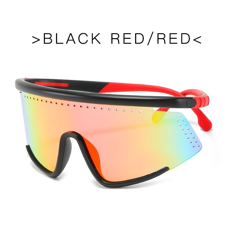 Large Frame Sports Sunglasses - Colorful Film Cycling, Ski, Camping, Hiking Goggles with Silicone Legs