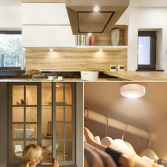 6pcs LED Cabinet Lights with 2 Remote Controllers, 4000K Night Lights for Kitchen, Closet, Bedroom, Corridor