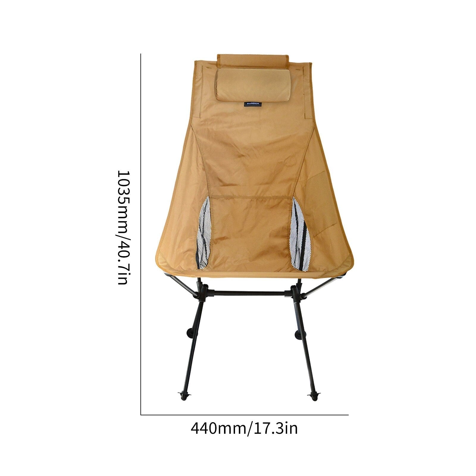 Portable High Back Folding Camping Chair with Pillow - Waterproof, Collapsible, Back Support for Travel, Picnic, Fishing