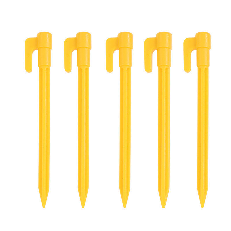 10Pcs Tent Pegs Set - Plastic Outdoor Camping Equipment, Beach Mat Ground Nails, Windproof Fixed Anchors