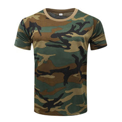 Herren Outdoor Sports Camouflage Schnelltrocknende T-Shirts, Rundhalsausschnitt, Kurzarm, Übergröße M-3XL