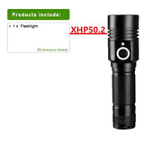 Powerful XHP90 LED Flashlight - High Power, Rechargeable, Tactical, USB, 18650 Battery, Ideal for Camping