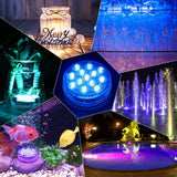 13 LED Underwater Light, 16 Colors RGB, IP68 Waterproof, RF Remote Control, Submersible for Pool, Pond, Vase