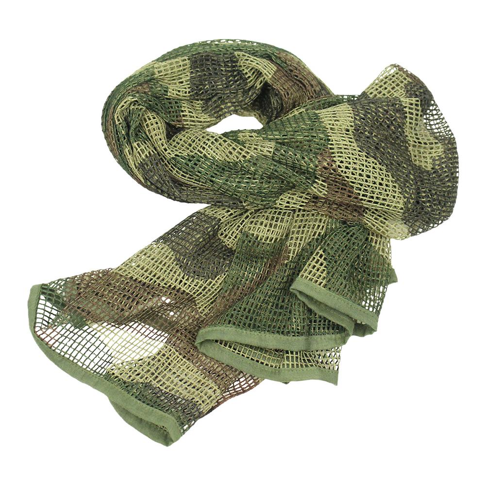 Military Tactical Camouflage Mesh Scarf - Keffiyeh Sniper Face Mask Shemagh Head Wrap for Outdoor Camping & Hunting