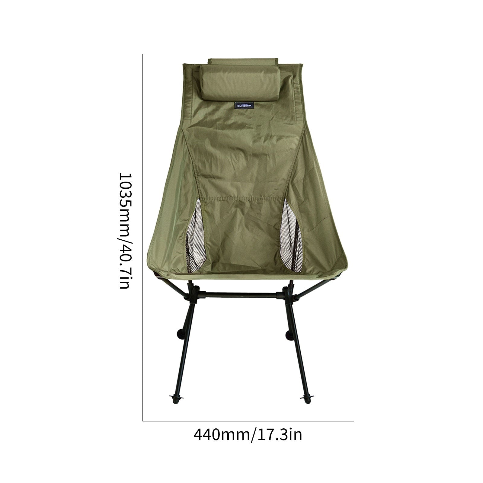 Portable High Back Folding Camping Chair with Pillow - Waterproof, Collapsible, Back Support for Travel, Picnic, Fishing