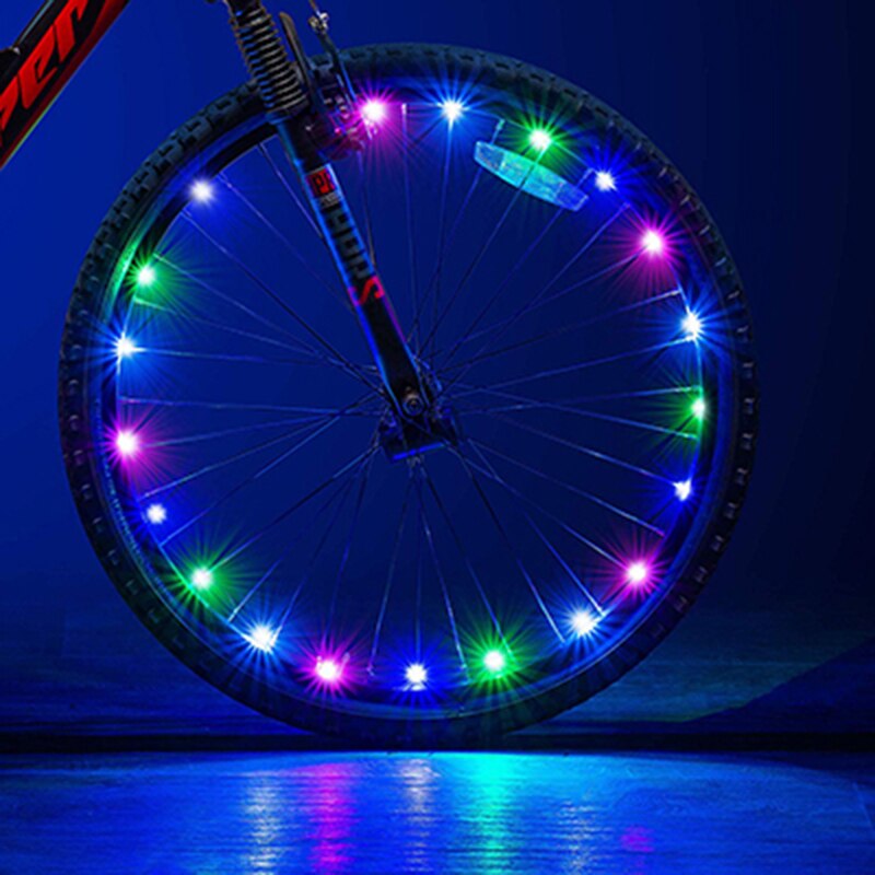 Mountain Bike Wheel String Lights - 2M 20 LED Festoon Spoke Lamp for Cycling, Camping, Night Riding Accessories