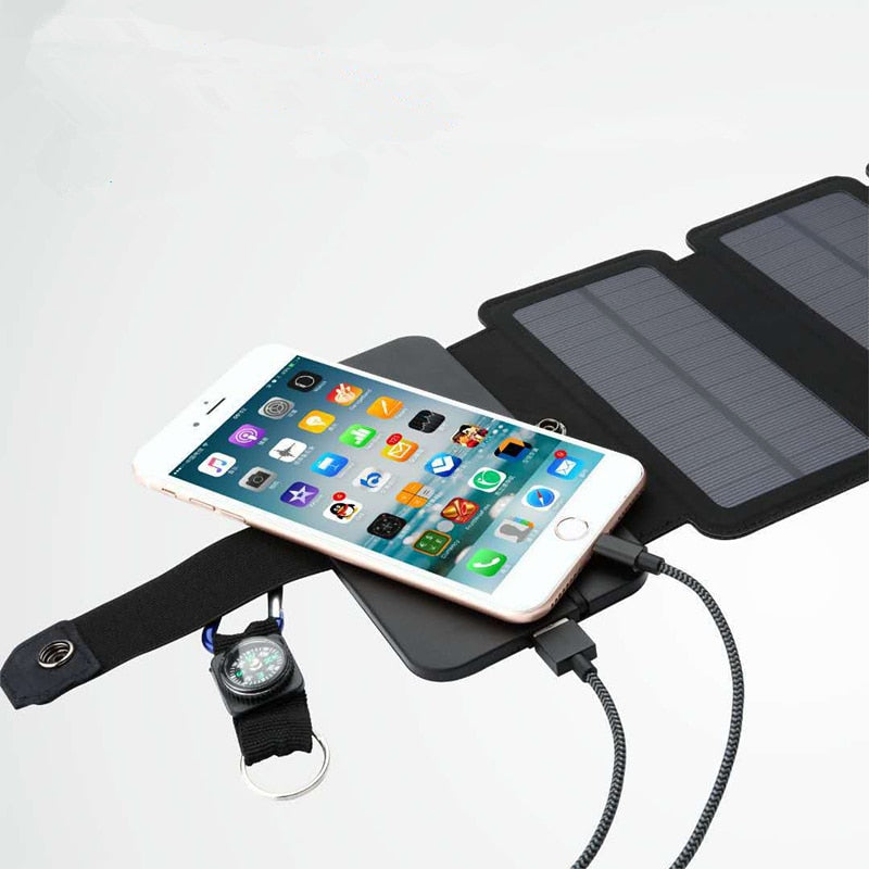 25W Folding Solar Charger with USB Output - Fast Charging for Smartphones, MP4s, and Portable Devices