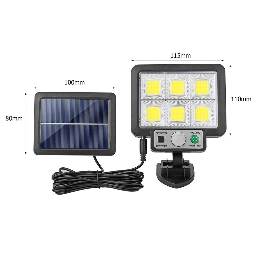 LED Solar Split Wall Lamp - 3 Modes, Waterproof, Motion Sensor, Garden & Street Lighting, Security Wall Light