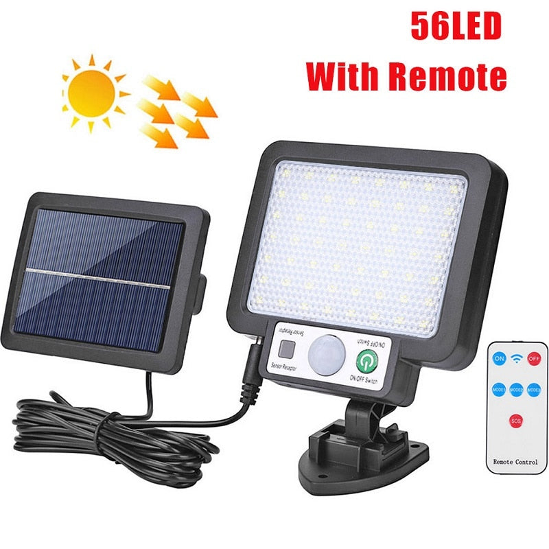 LED Solar Split Wall Lamp - 3 Modes, Waterproof, Motion Sensor, Garden & Street Lighting, Security Wall Light