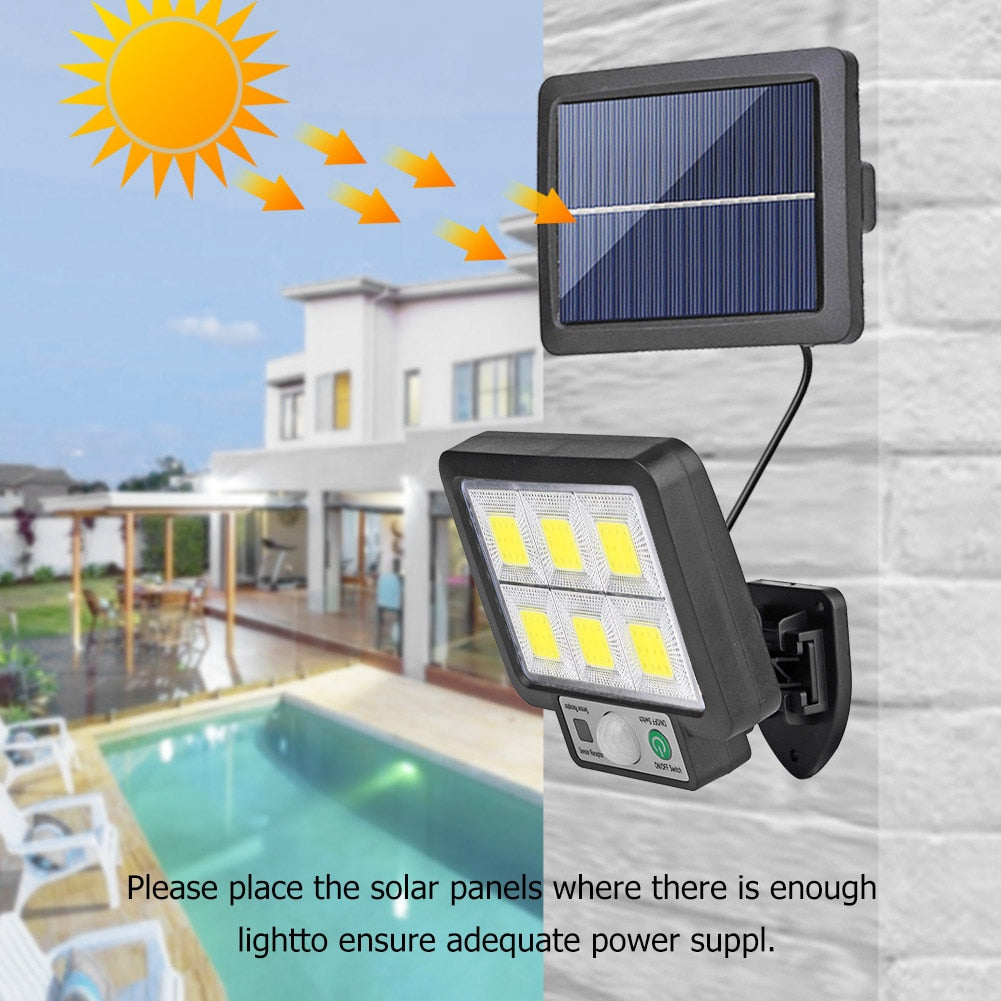 LED Solar Split Wall Lamp - 3 Modes, Waterproof, Motion Sensor, Garden & Street Lighting, Security Wall Light