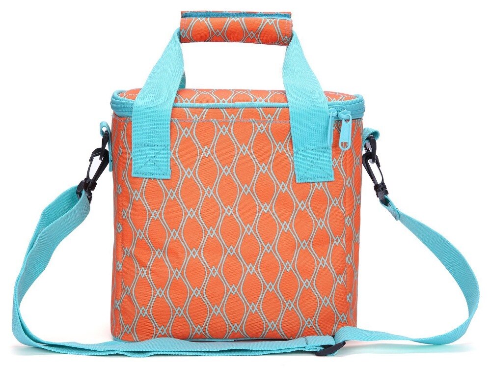 Leakproof Insulated Lunch Bag for Women - 9 Can Capacity, Soft Cooler Tote, Orange