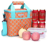 Leakproof Insulated Lunch Bag for Women - 9 Can Capacity, Soft Cooler Tote, Orange