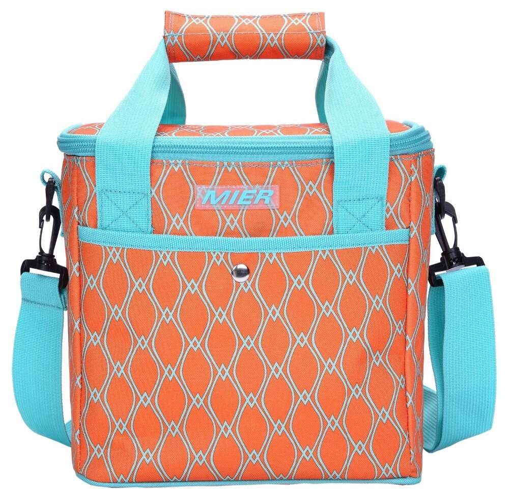 Leakproof Insulated Lunch Bag for Women - 9 Can Capacity, Soft Cooler Tote, Orange