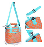 Leakproof Insulated Lunch Bag for Women - 9 Can Capacity, Soft Cooler Tote, Orange