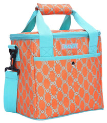 Leakproof Insulated Lunch Bag for Women - 9 Can Capacity, Soft Cooler Tote, Orange