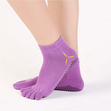 Women's Non-Slip Yoga Socks & Half Finger Running Gloves - 5 Colors, Cotton