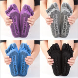 Women's Non-Slip Yoga Socks & Half Finger Running Gloves - 5 Colors, Cotton