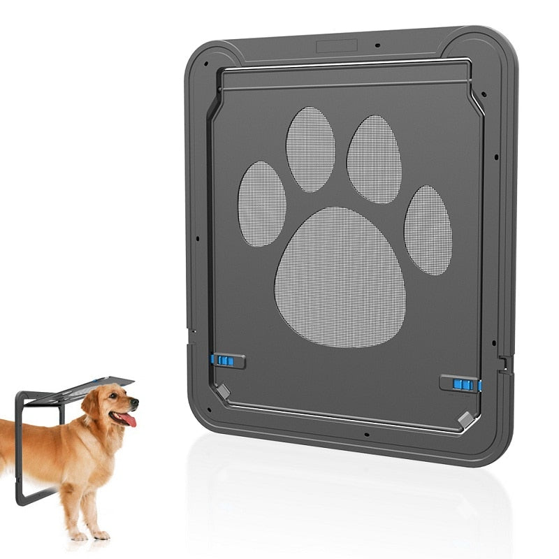 Lockable Magnetic Pet Door for Dogs & Cats - Easy Install, Safe, Fashionable Screen for Windows & Gates, Outdoor Use