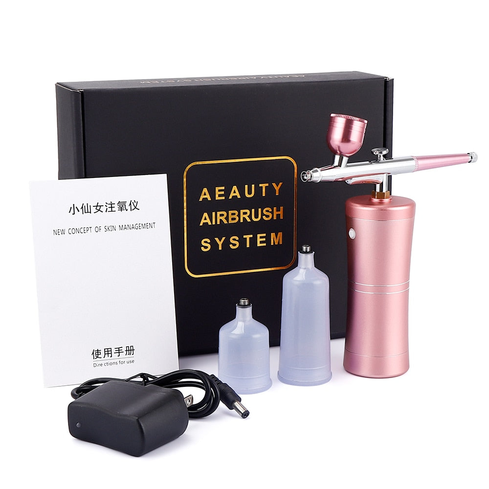 Tragbares Airbrush-Set mit 0,4-mm-Düse und Dual-Action-Funktion für Nagelkunst, Tattoo, Spritzpistole für Kuchenfarbe