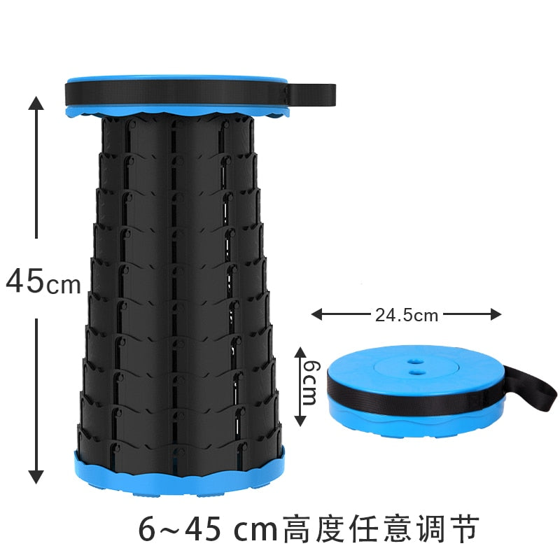 Ausziehbarer Klappstuhl – tragbarer Outdoor-Hocker für Camping, Angeln und mehr – faltbares Kunststoff-Design