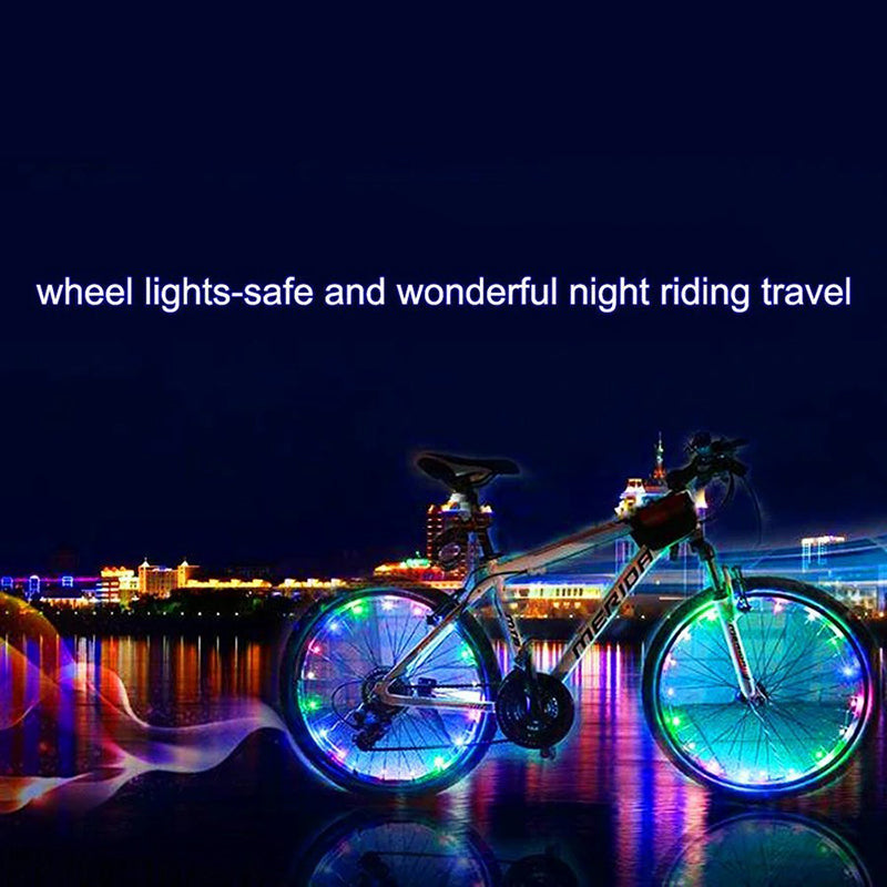 Mountain Bike Wheel String Lights - 2M 20 LED Festoon Spoke Lamp for Cycling, Camping, Night Riding Accessories