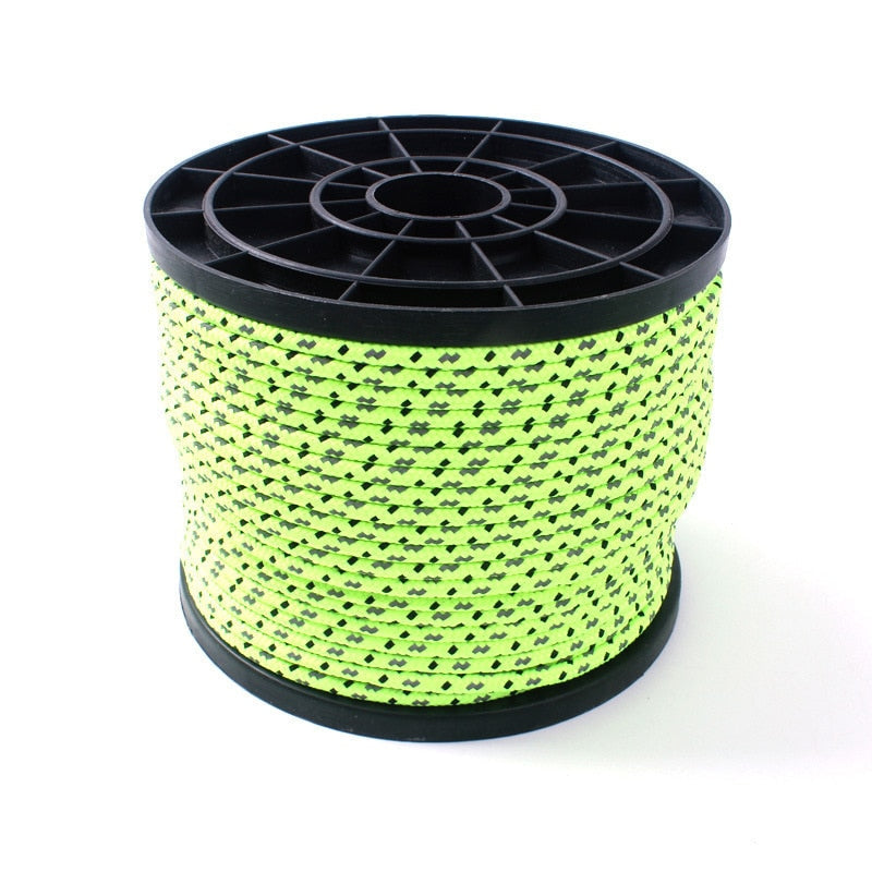 Reflective Nylon Tent Rope - Paracord Line for Camping, Hiking, Rescue, and Umbrella Accessories