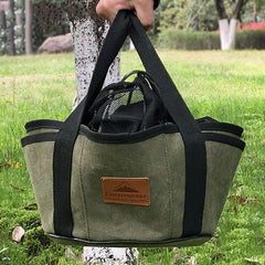 Outdoor Camping Barbecue Storage Bag - Portable Canvas Tote for Cookware and Oven Accessories