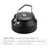 1L Portable Stainless Steel Water Kettle Teapot for Outdoor Camping - Boil Coffee, Make Tea, Cookware Tableware Supplies