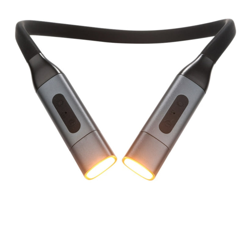 3-Color 8-LED Flexible Neck Reading Light - Rechargeable Book Light for Reading, Knitting, Camping, Repairing, Running