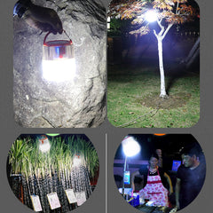 Portable Solar Camping Lantern: USB Rechargeable Tent Lamp, 2400mAh Power Bank for BBQ, Hiking, Emergency